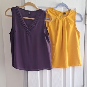 SHEIN Purple and Yellow Sleeveless Blouses